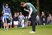 Andy Murray celebrates holing a putt with a fist pump in the BMW PGA Championship Pro-Am at Wentworth. Picture: Ross Kinniard/Getty Images