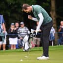 Andy Murray celebrates holing a putt with a fist pump in the BMW PGA Championship Pro-Am at Wentworth. Picture: Ross Kinniard/Getty Images