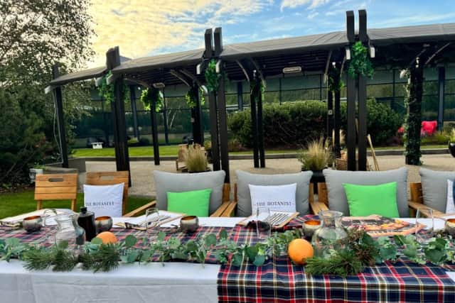 The tables were beautifully decorated at the Glasshouse