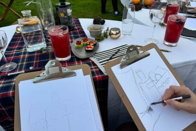 The evening included sketching, canapés and cocktails.