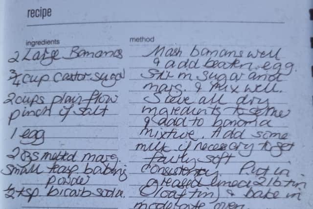 The banana bread recipe