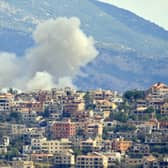 Smoke billows from the site of an Israeli airstrike in the southern Lebanese village of Khiam near the border. Picture: AFP via Getty Images