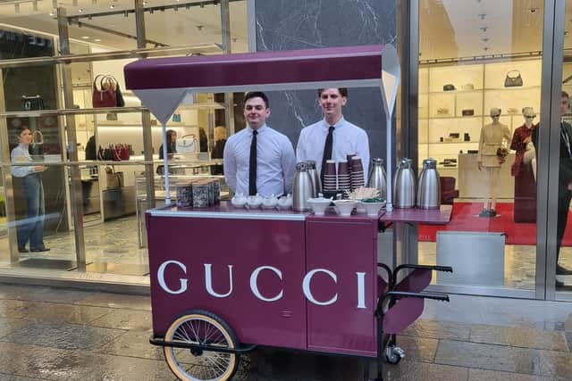 Gucci coffee cart