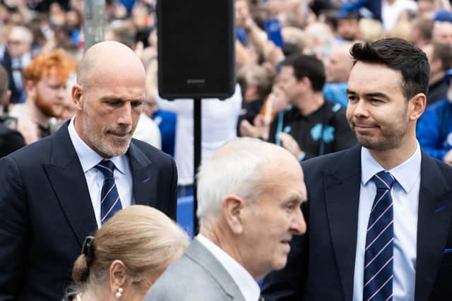 James Bisgrove, right, has left his role as Rangers CEO.