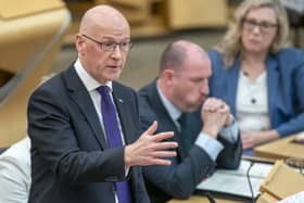 John Swinney during First Minister's Questions at the Scottish Parliament. Picture: Jane Barlow/PA Wire  