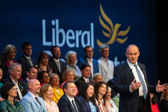 Liberal Democrat leader Ed Davey delivers his keynote speech at the Liberal Democrat autumn conference in Brighton (Picture: Carl Court)