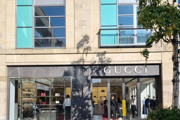 The facade of the new Gucci store in Edinburgh
