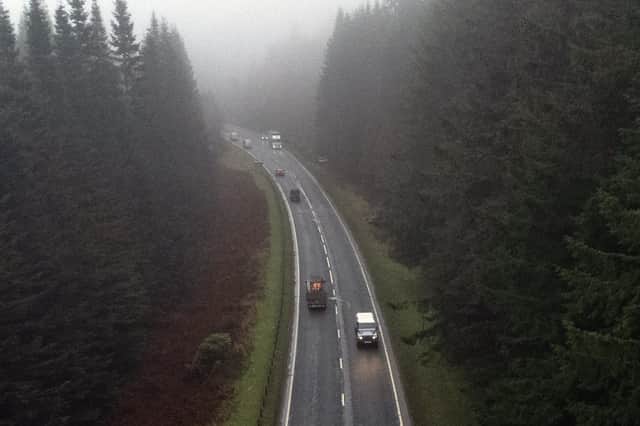Not a small country road, but one of Scotland's main trunk routes, the A9