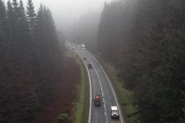 Not a small country road, but one of Scotland's main trunk routes, the A9