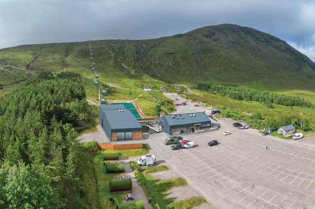 Overview of the base station at Glencoe, showing the proposed location for the new gondola hall