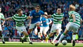 Pedro Mendes in action for Rangers against Celtic during the 2009-10 season. 