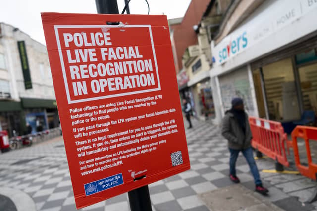 The Metropolitan Police deploying the use of live facial recognition technology in Croydon, south London, earlier this year. Picture: PA