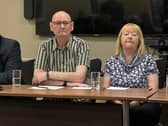 Peter and Florence Fanning, of Coatbridge, North Lanarkshire, speaking at a press conference in Edinburgh. Picture: Craig Paton/PA Wire