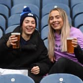 Scotland rugby fans enjoy a pre-match beer ahead of an Autumn Nation Series match against Fiji at BT Murrayfield in 2022.  (Photo by Ross Parker / SNS Group)