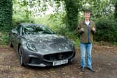 21-year-old Asda worker Jasper Hemsworth with the £160k Maserati he won in an Omaze prize draw.