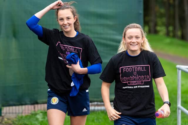 Carole Weir and Erin Cuthbert will face Celtic in the Women's Champions League this season. Cr: SNS Group.