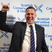 Russell Findlay after he is announced as new Scottish Conservatives leader, at the Radisson Hotel in Edinburgh. 
