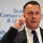 Russell Findlay after he is announced as new Scottish Conservatives leader, at the Radisson Hotel in Edinburgh. Picture: Andrew Milligan/PA Wire