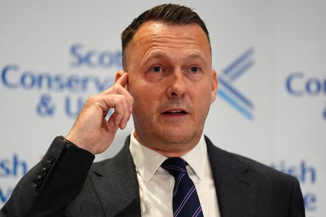 Russell Findlay after he is announced as new Scottish Conservatives leader, at the Radisson Hotel in Edinburgh. Picture: Andrew Milligan/PA Wire