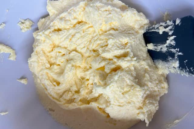 While attempting to make the battenberg sponge, my eggs curdled within the mixture.