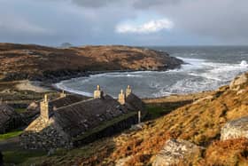 Gearrannan Blackhouse Village on the Isle Of Lewis (Photo by ANDY BUCHANAN / AFP)
