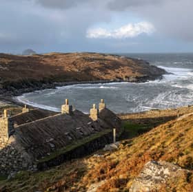 Gearrannan Blackhouse Village on the Isle Of Lewis (Photo by ANDY BUCHANAN / AFP)
