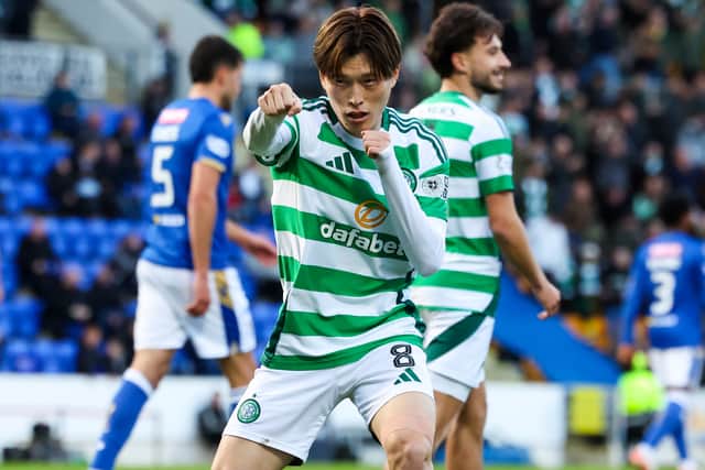 Kyogo Furuhashi netted twice for Celtic in Perth.