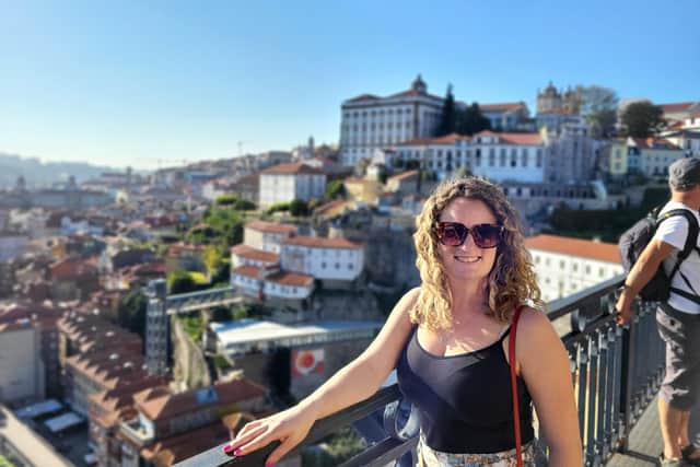 Enjoying the sunshine in Porto last month.