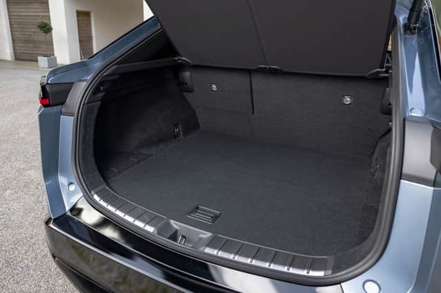 The 522-litre boot compares well with competitors in the premium electric SUV segment