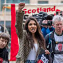 Supporters of Skehu Bayoh outside Capital House, Edinburgh, where the inquiry is taking place into the death of Sheku Bayoh who died in May 2015 after he was restrained by officers responding to a call in Kirkcaldy, Fife. 