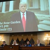 On January 6, 2021, the day of the storming of the US Capitol by his supporters, Donald Trump waited until after 4pm to tell those inside the building to go home (Picture: Saul Loeb)