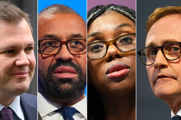 From left to right: Robert Jenrick, James Cleverly, Kemi Badenoch and Tom Tugendhat (Pictures: Carl Court and Leon Neal)