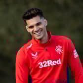 A smiling Ianis Hagi is pictured back in Rangers first-team training following a long-standing contract issue. (Photo by Craig Foy / SNS Group)