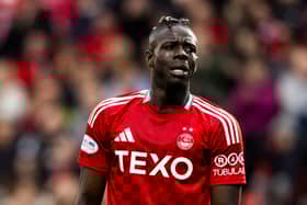 Aberdeen will be without striker Pape Habib Gueye for the next 14 weeks. (Photo by Craig Foy / SNS Group)