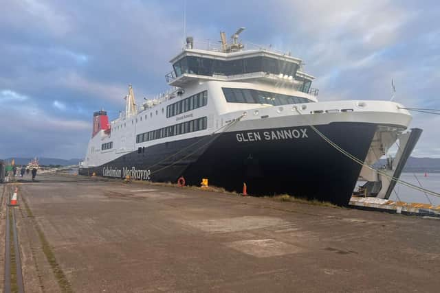 Glen Sannox at Inchgreen in Greenock earlier this month