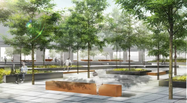 An artist’s impression of Devon Street Urban Park