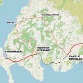 The diversion route in place on the A75