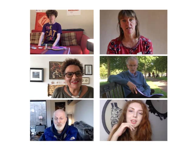 Clockwise from top left: Michael Pedersen, Kathleen Jamie, Robert Crawford, Len Pennie, Don Paterson and Jackie Kay