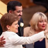 Former Scottish First Ministers Nicola Sturgeon and Humza Yousaf pose for a selfie during the 25th Anniversary celebrations of the Scottish Parliament at Scottish Parliament Building on Saturday last week (Picture: Jeff J Mitchell)