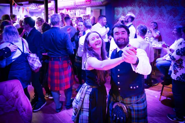 A couple dance at the Gaelic Mod
