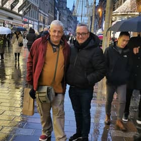 Bernard Cohen, left, with his brother Colin Cowan