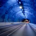 Inside a Faroe Islands tunnel