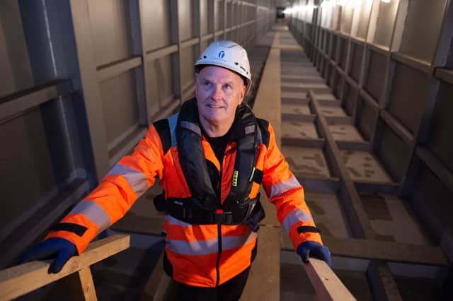 Tay Road Bridge inspector Matt Lannen inside one of the navigation spans