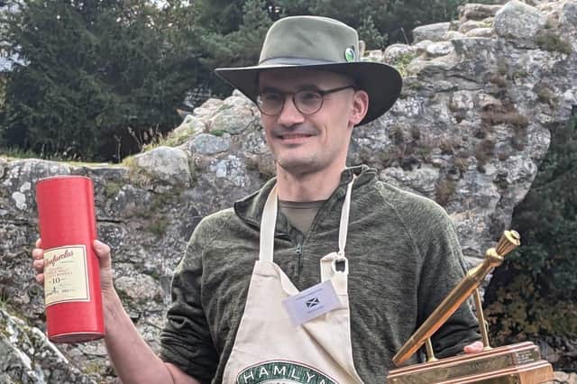 Chris Ormiston at the World's Porridge Making Championship. Picture: Angela Letts/SWNS