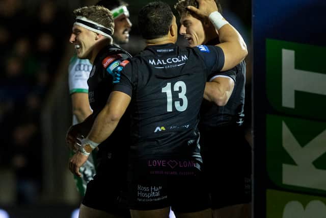 Sione Tuipulotu (No 13) and Tom Jordan (right) have been excellent for Glasgow Warriors this season.
