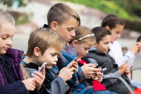 Kids on phones