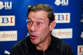 Inverness manager Duncan Ferguson speaks to the media.