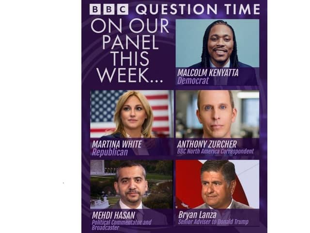The panel for Question Time this evening.