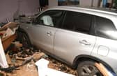 A picture taken of the vehicle driven into the funeral home. Picture: Police Scotland