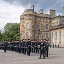 Members of the Royal Company of Archers at the Palace of Holyroodhouse in Edinburgh in July 2023. Picture: PA